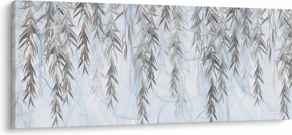 Tablou - Crenguțe de salcie fundal albastru (120x50 cm)
