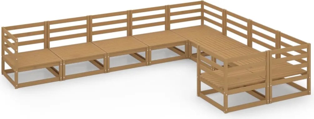 vidaXL Set mobilier de grădină, 9 piese, lemn masiv de pin