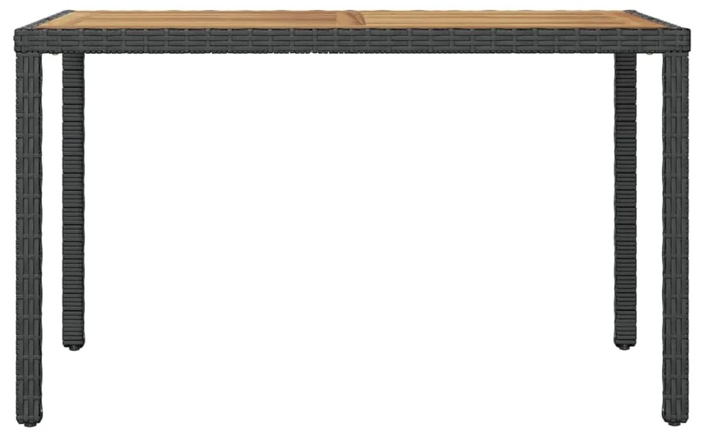 46450 vidaXL Masă de grădină, negru&maro, 123x60x74 cm, lemn masiv de acacia