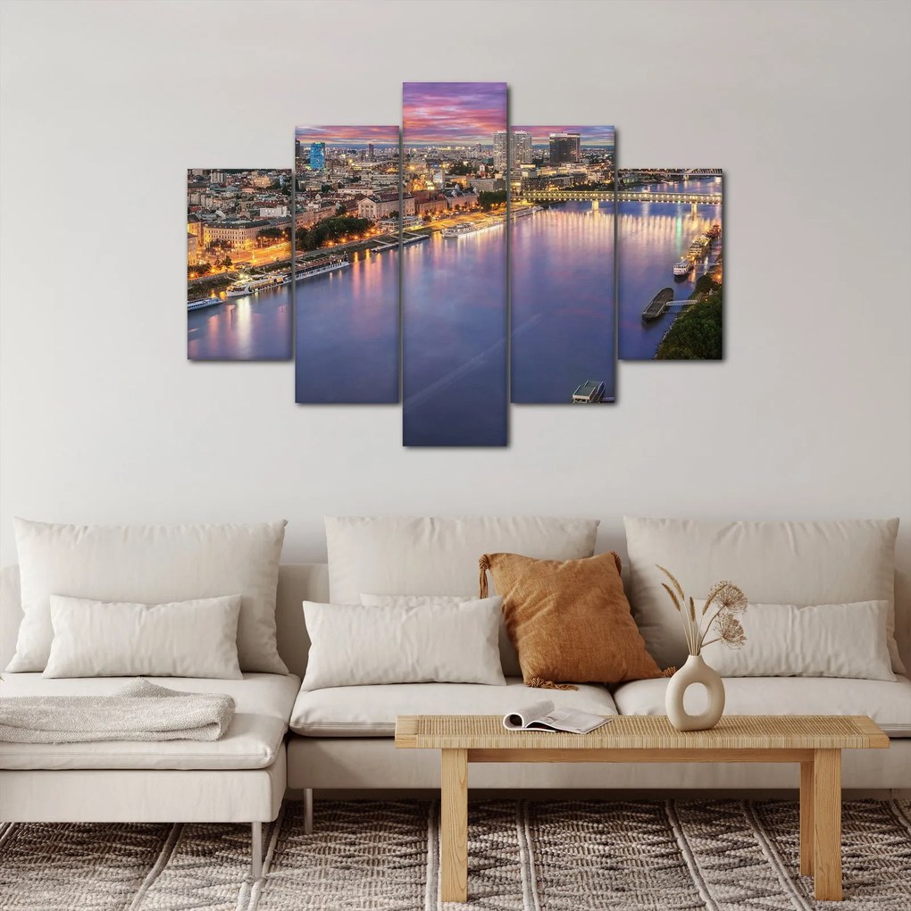 Tablou cu orașul Bratislava cu râu (150x105 cm)