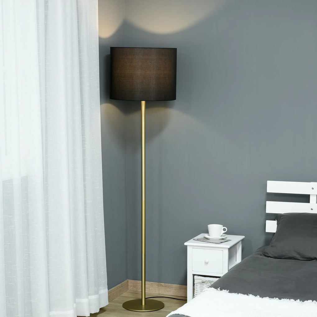 HomCom lampa de podea, abajur textil, lampa de sol | AOSOM RO