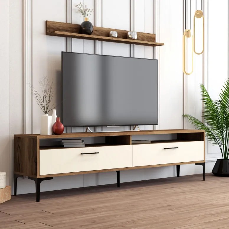 Comoda TV Istanbul - Walnut, Crem