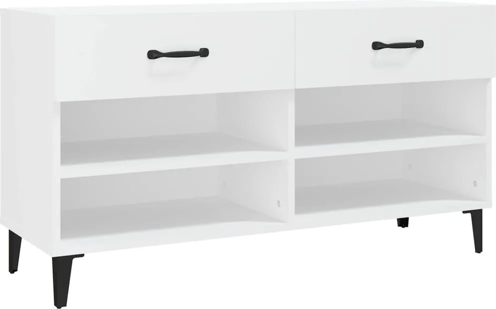 vidaXL Pantofar, alb, 102x35x55 cm, lemn compozit