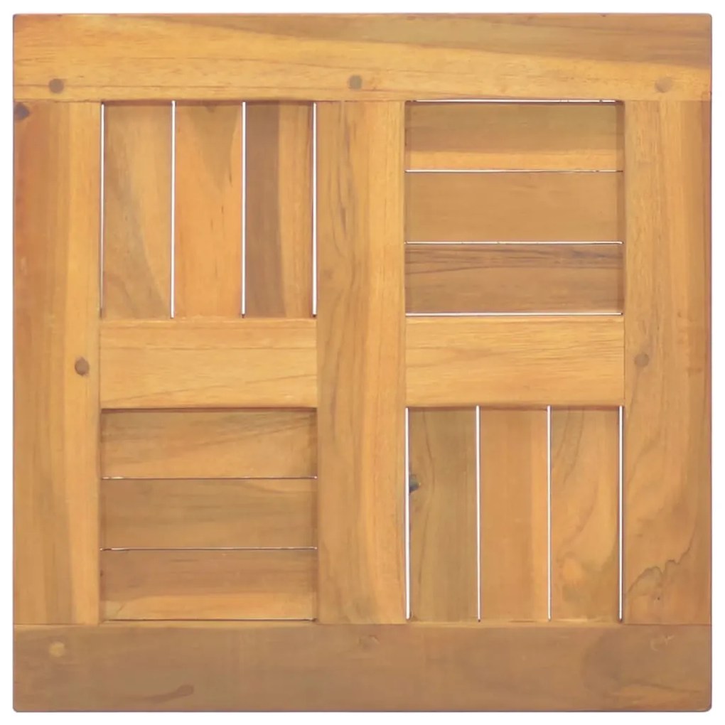 316155 vidaXL Blat de masă, 50x50x2,5 cm, lemn masiv de tec, pătrat
