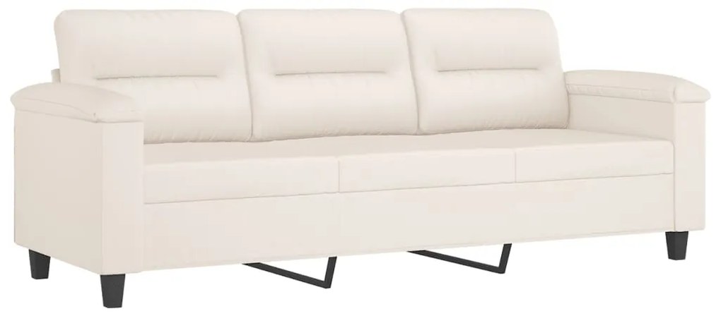 349232 vidaXL Canapea cu 3 locuri, bej, 180 cm, țesătură microfibră