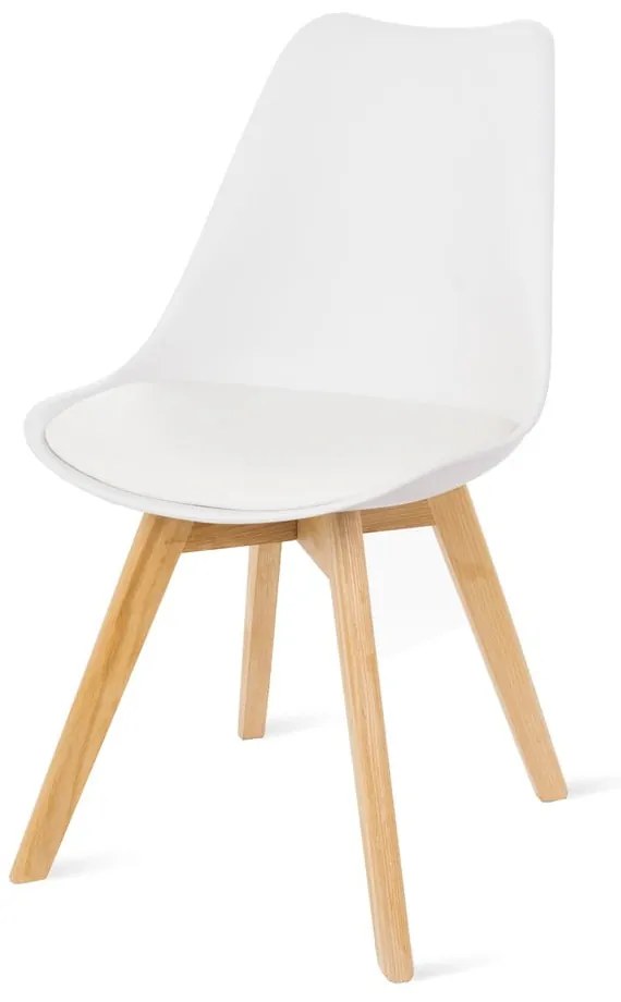 Set 2 scaune cu picioare din lemn de fag Bonami Essentials Retro, alb