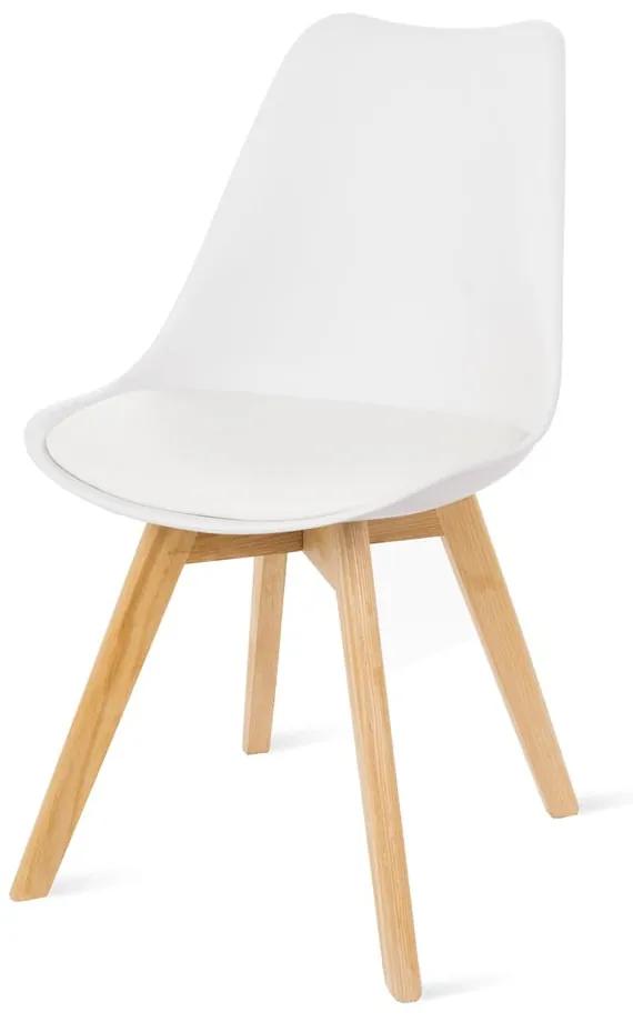 Set 2 scaune cu picioare din lemn de fag Debut Retro, alb