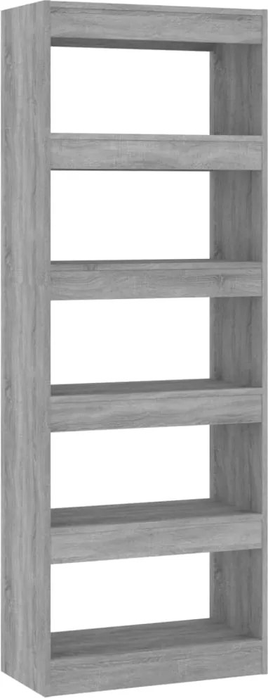 vidaXL Bibliotecă/Separator cameră, gri sonoma, 60x30x166 cm, PAL