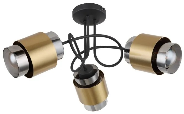Plafoniera 3L design modern Milley negru, alama