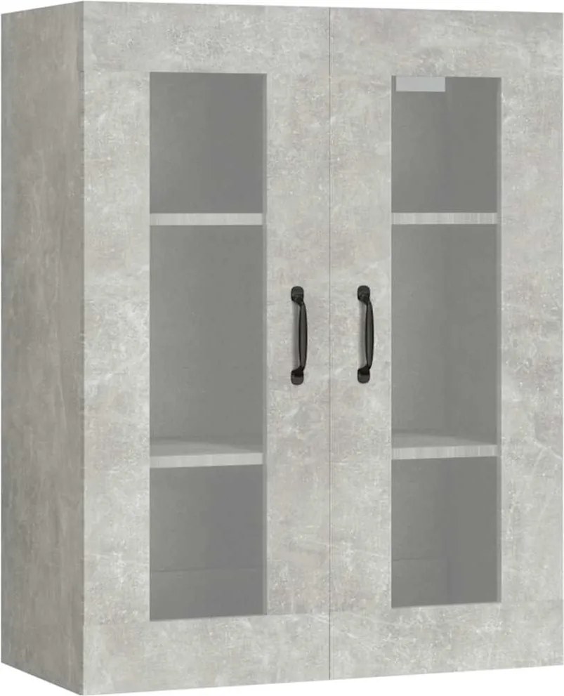 vidaXL Dulap de perete suspendat, gri beton, 69,5x34x90 cm