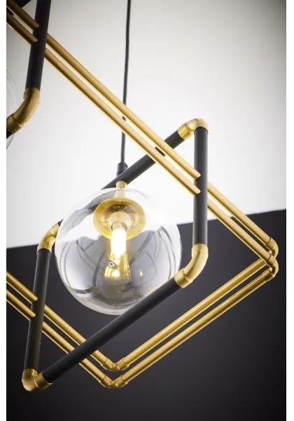 Lustră pe cablu Jupiter 2029 FIORI 2xG9/10W/230V negru/auriu/transparent