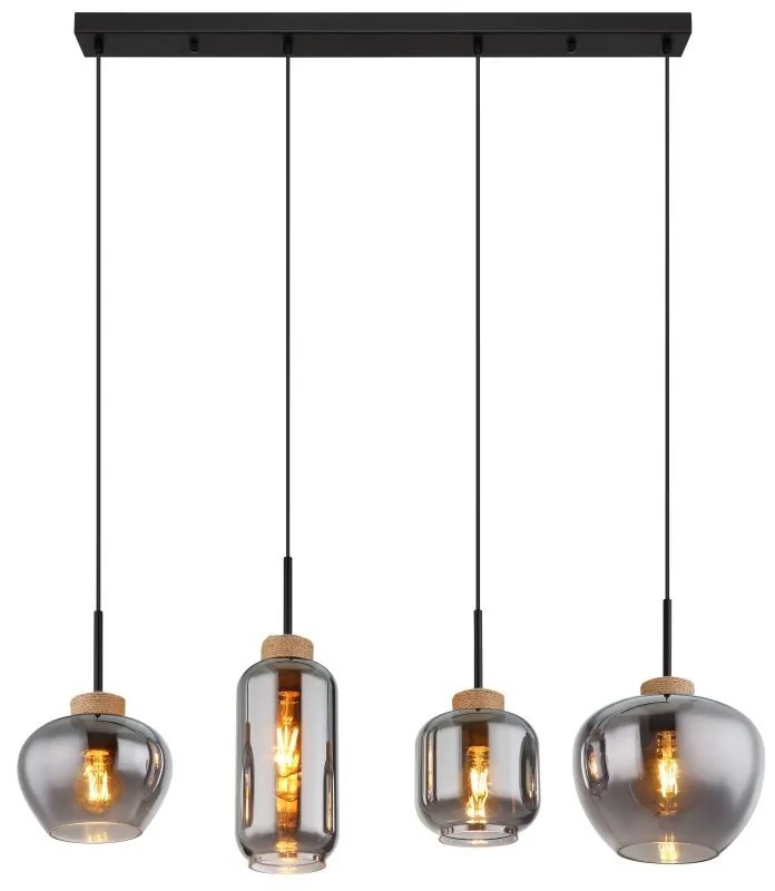 Lustra suspendata 4L design modern MATT negru
