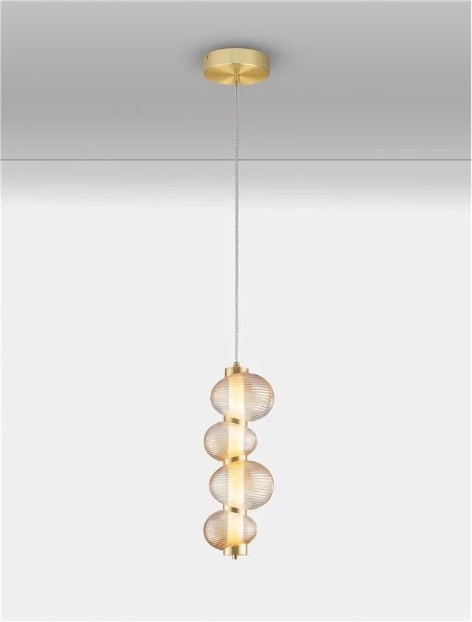 Lustra suspendata LED design modern Leda auriu