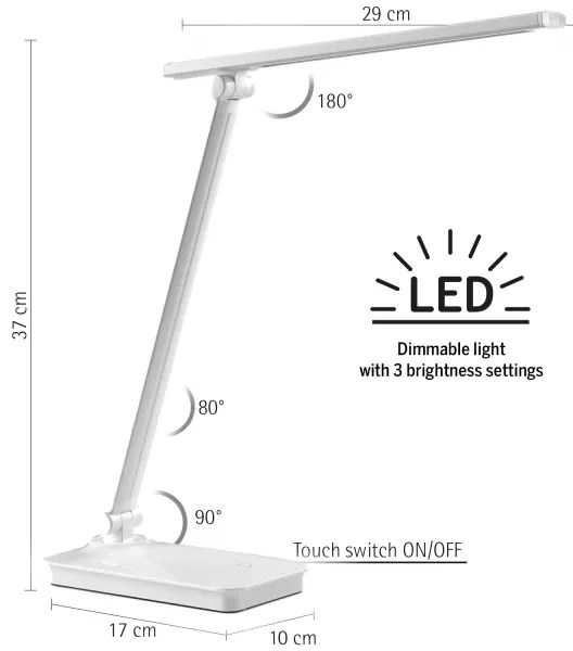 Lampă LED dimabilă de masă cu port USB ONLI DESKI LED/7W/230V 4000K alb