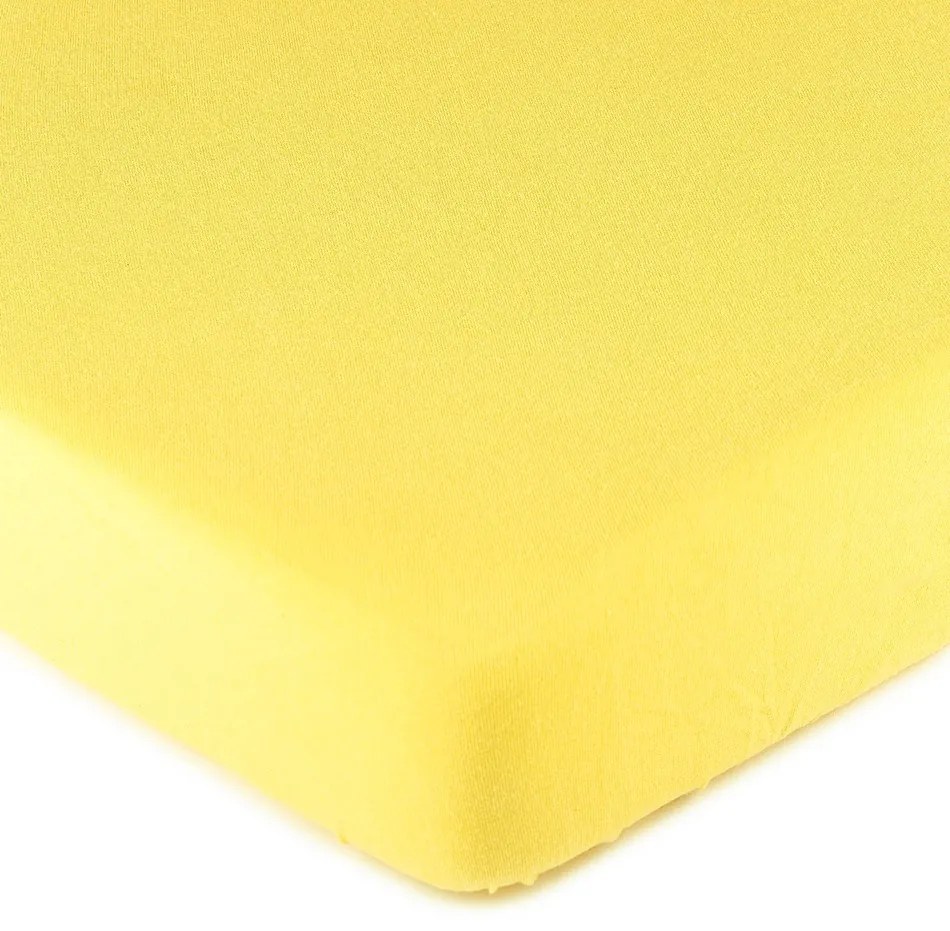 Cearşaf de pat 4Home jersey, galben, 90 x 200 cm
