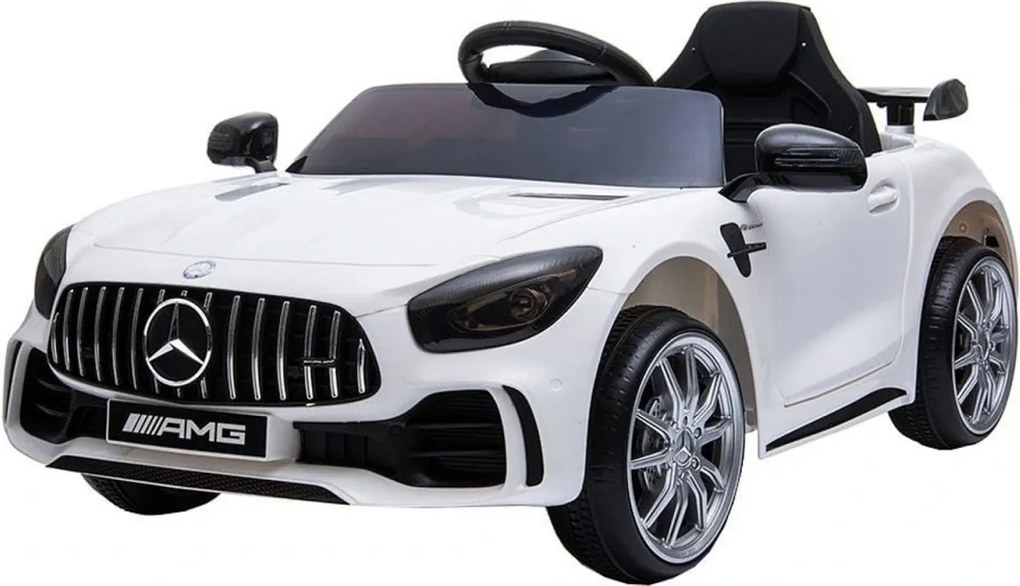 Masinuta Electrica cu acumulator pentru copii NOVOKIDS™ Mercedes AMG GTR , Roti din Cauciuc EVA, 3-8 ani , usi cu deschidere , Baterie12V, 2 Viteze,