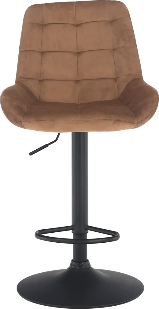 Scaun de bar, material textil Velvet maro, CHIRO NEW