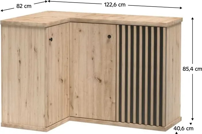 Dulap de colț KOLI C-12, stejar artisan