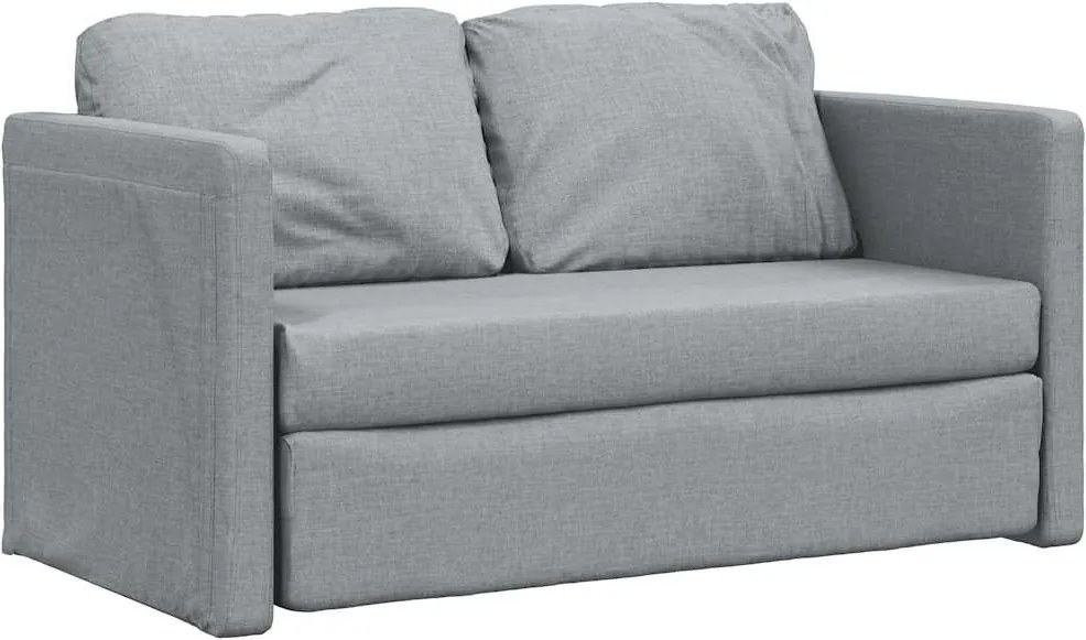 vidaXL Canapea extensibilă 2 în 1, gri deschis, 112x174x55 cm, textil