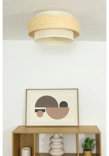 Plafonieră BOHO 1xE27/60W/230V Ø 40 cm iută/crem