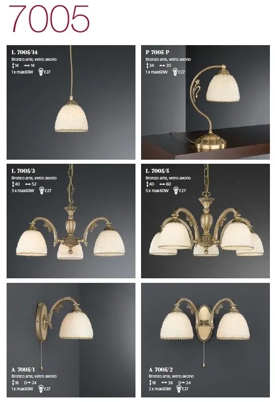 Aplica de perete din alama 2 brate design italian 7005