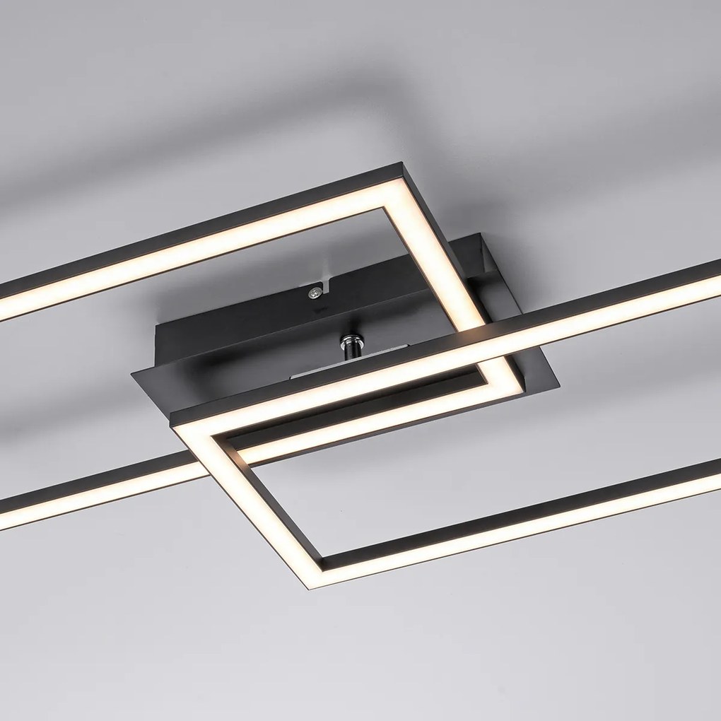 Plafoniera neagră inclusiv LED reglabil în 3 trepte 54 cm - Georgi