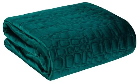 Cuvertură de pat de designer SALVIA din catifea moale turcoaz Lăţime: 220 cm | Lungime: 240 cm