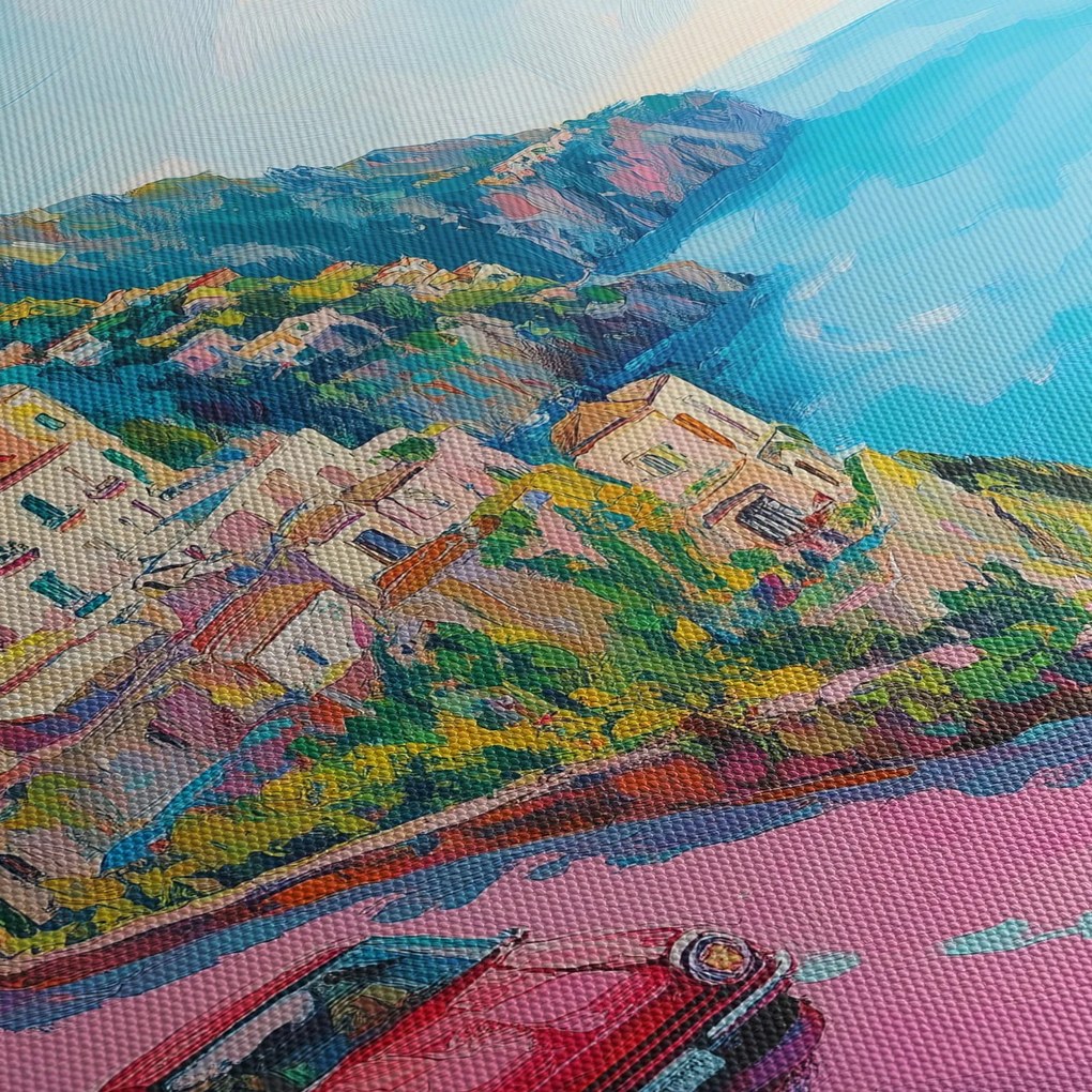 Tablou - Drum roz pe coastă (150x105 cm)
