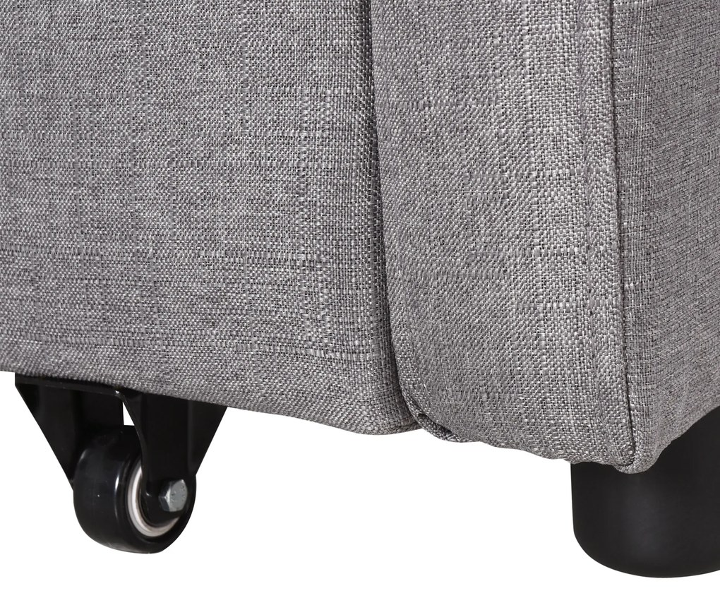 HOMCOM Canapele Extensibile Canapea Extensibilă 2 în 1 cu Depozitare, 136x92x84 cm, Gri | Aosom Romania