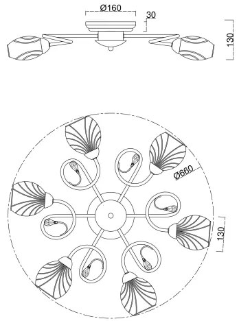 Lustră aplicată Brilagi MEGAPOLIS 6xE14/60W/230V crom lucios