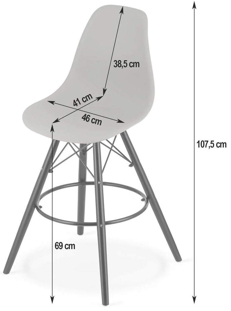 Scaun de bar alb CARBRY LAMAL