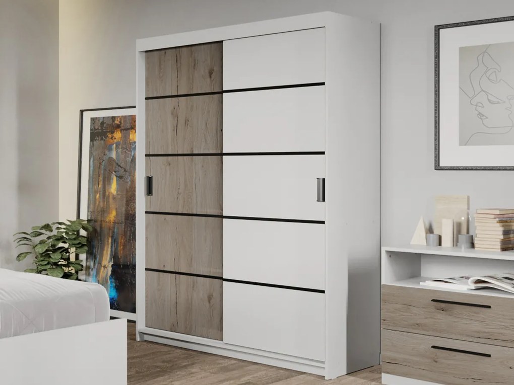 Set mobila dormitor 4 piese Zeno Alb/San Remo C38