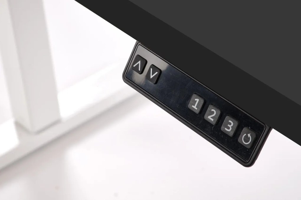Masa de birou cu functie de reglare a inaltimii B54 negru/alb L120 cm