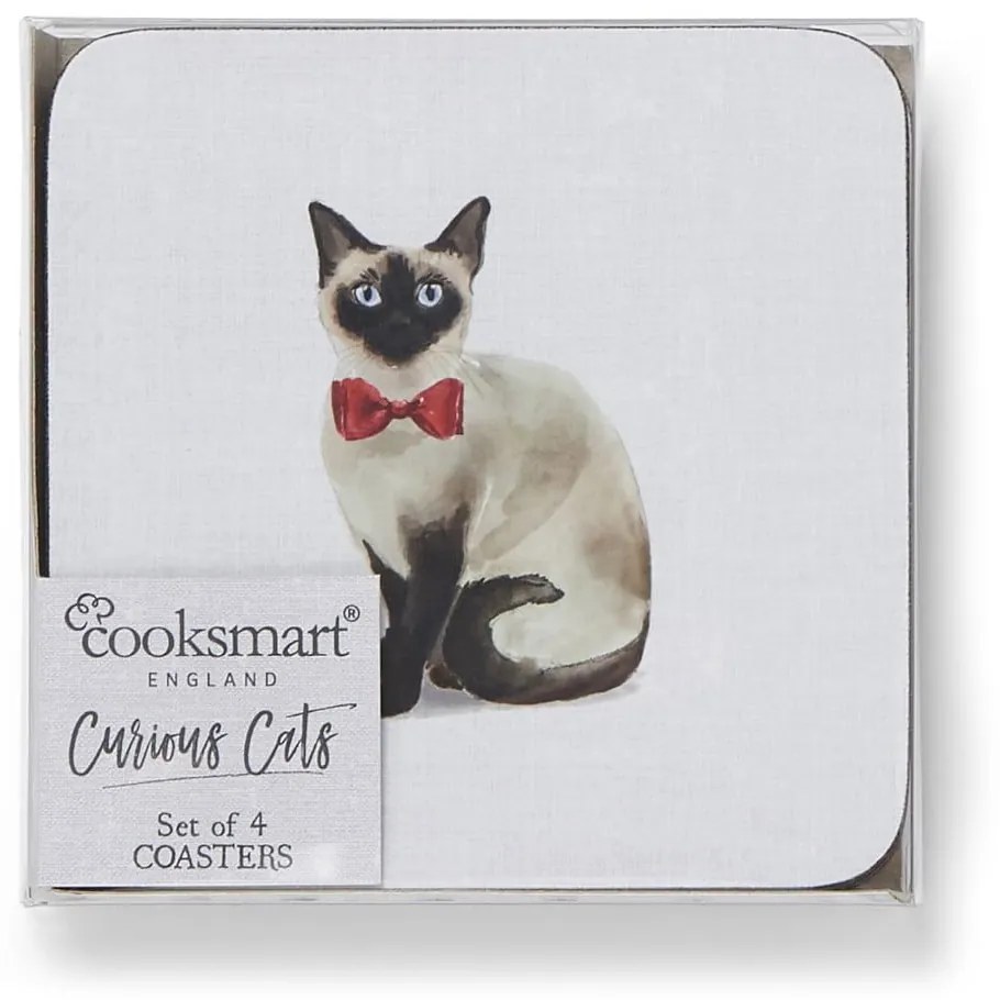 Set cu suporturi farfurii și coasters 8 buc. Curious Cats – Cooksmart ®