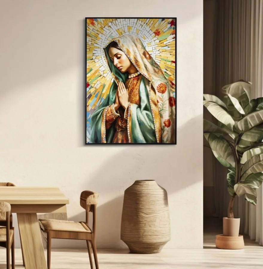 Mauro Ferretti Pictură pe pânză lăcuită Madonna -a- cu ramă cm 72x4x100 | Aosom Romania