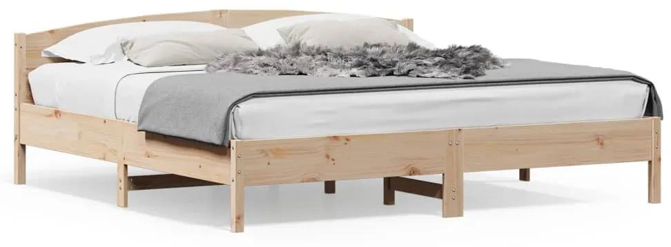 3216188 vidaXL Cadru pat cu tăblie 200x200 cm, lemn masiv de pin