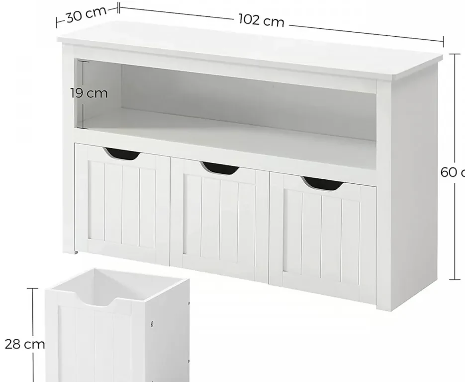 Bancheta Depozitare, Alb, MDF
