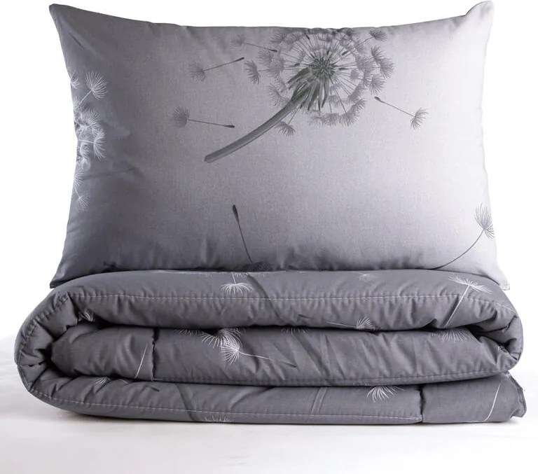 Set de vară pernă şi pilotă PĂPĂDIE gri