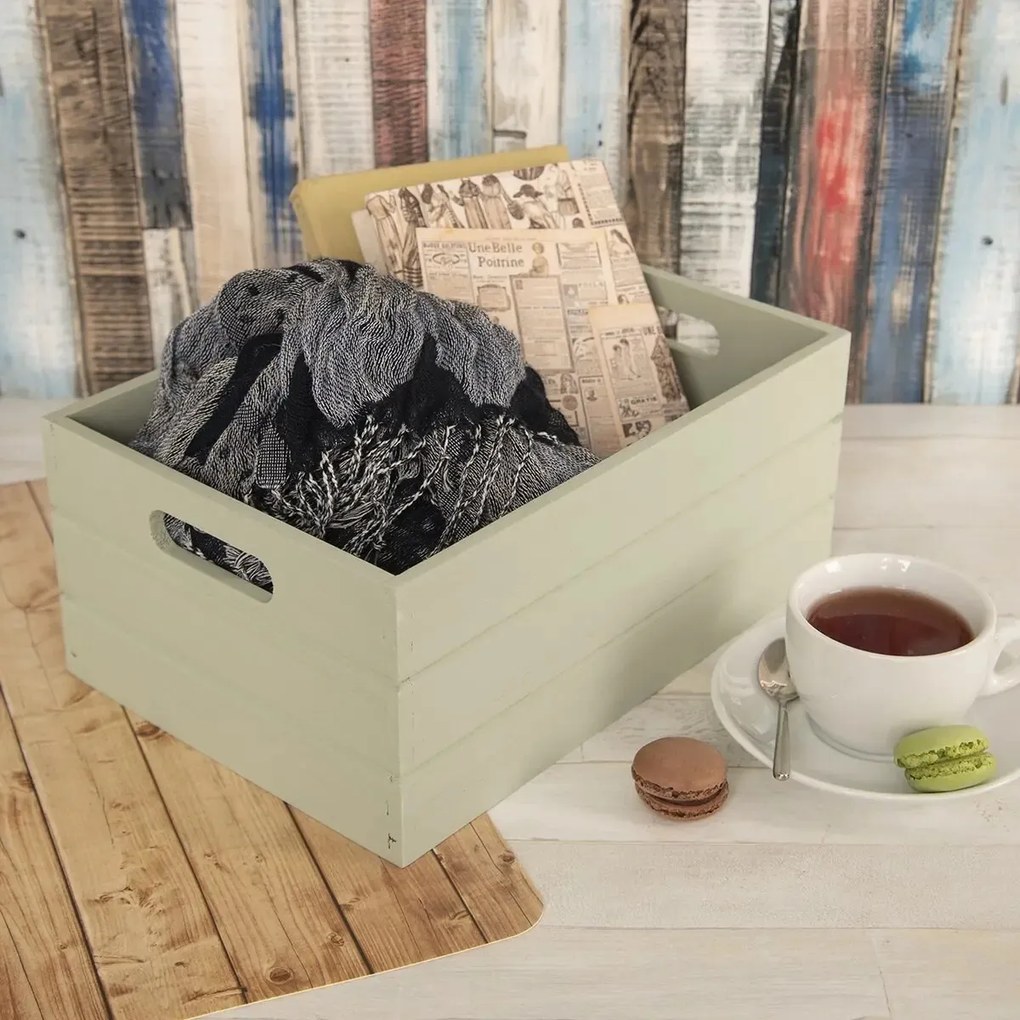 Cutie din lemn Orion, verde, 36 x 26 x 15 cm, L