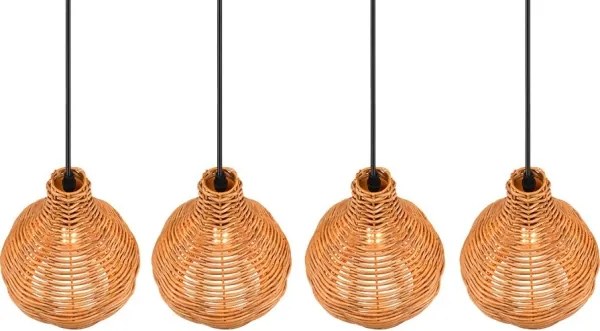 Reality SPROUT - Lustru suspendat pe cablu, 3x E14/40W/230V, maro/ratan