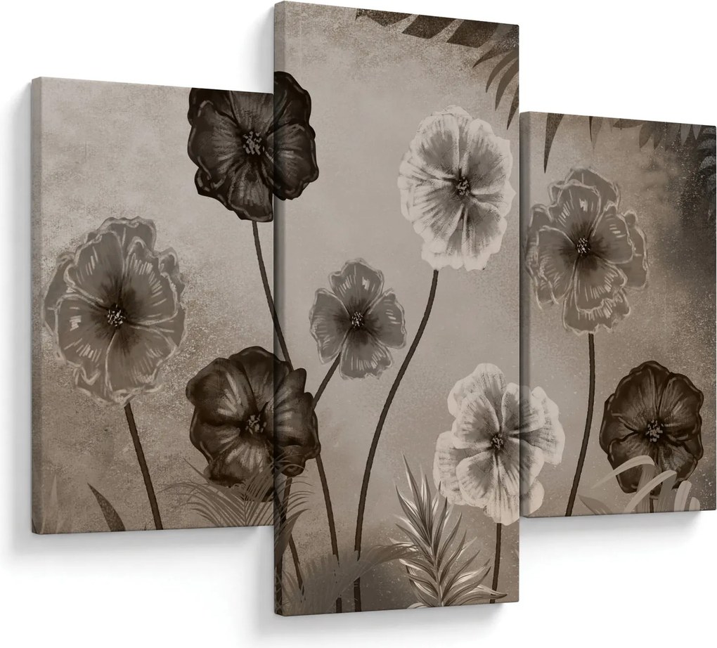 Tablou - Flori desenate (90x60 cm)