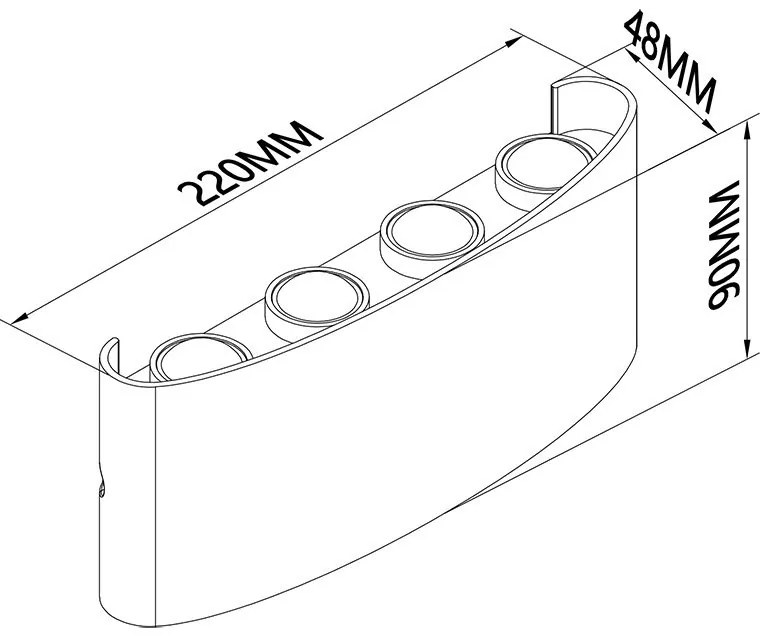 Aplica LED iluminat exterior ambiental IP54 ARCS alba