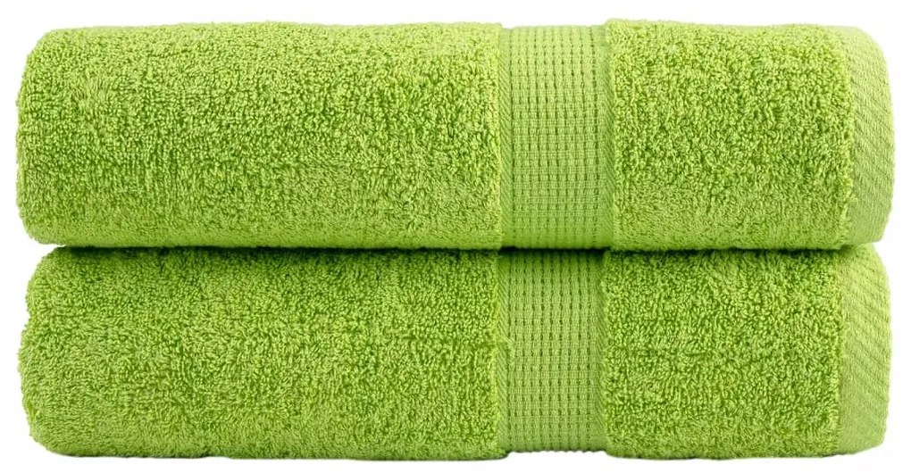 vidaXL Prosoape de duș premium SOLUND 2 buc. verde 70x140 cm 600 gsm