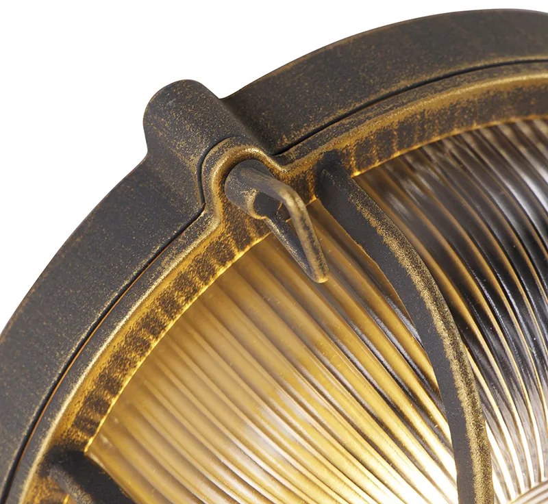 Lampă de perete și plafon auriu/alamă rotundă IP44 - Noutica