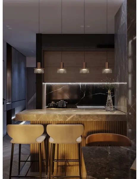 Lustră LED pe cablu MAXLIGHT P0530 SIGNATURE LED/8W/230V d. 15 cm alamă/transparent