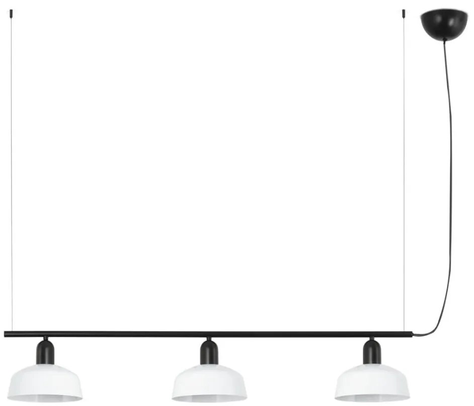 Lustra suspendata metal TATAWIN S 3L negru, alb