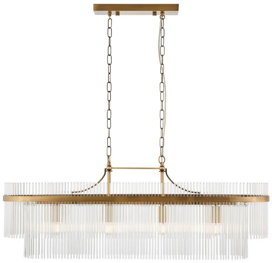 Lustră pe lanț Endon 112573 MARIETTA 4xE14/6W/230V alamă/transparent