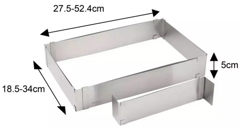 Forma de copt Kinghoff KH 1907, Reglabila 27,5-52,4 cm, Otel inoxidabil, Argintiu