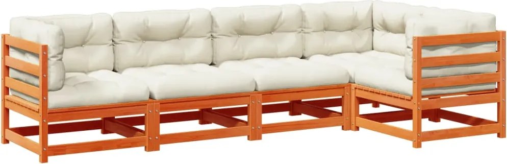 vidaXL Set mobilier de grădină cu perne, 5 piese, lemn masiv de pin