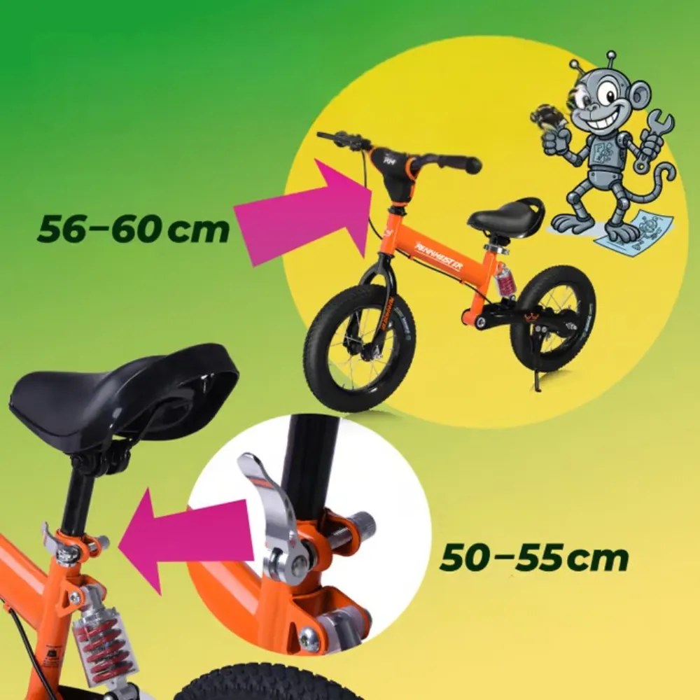 Bicicletă fără pedale pentru copii QUIDO, de la 3 ani, portocaliu Rennmeister